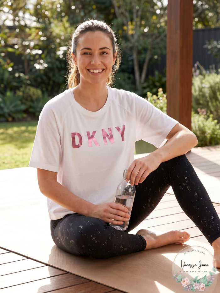 Dkny Sport Sleeveless Relaxed Logo T-Shirt by Vanessa Jane