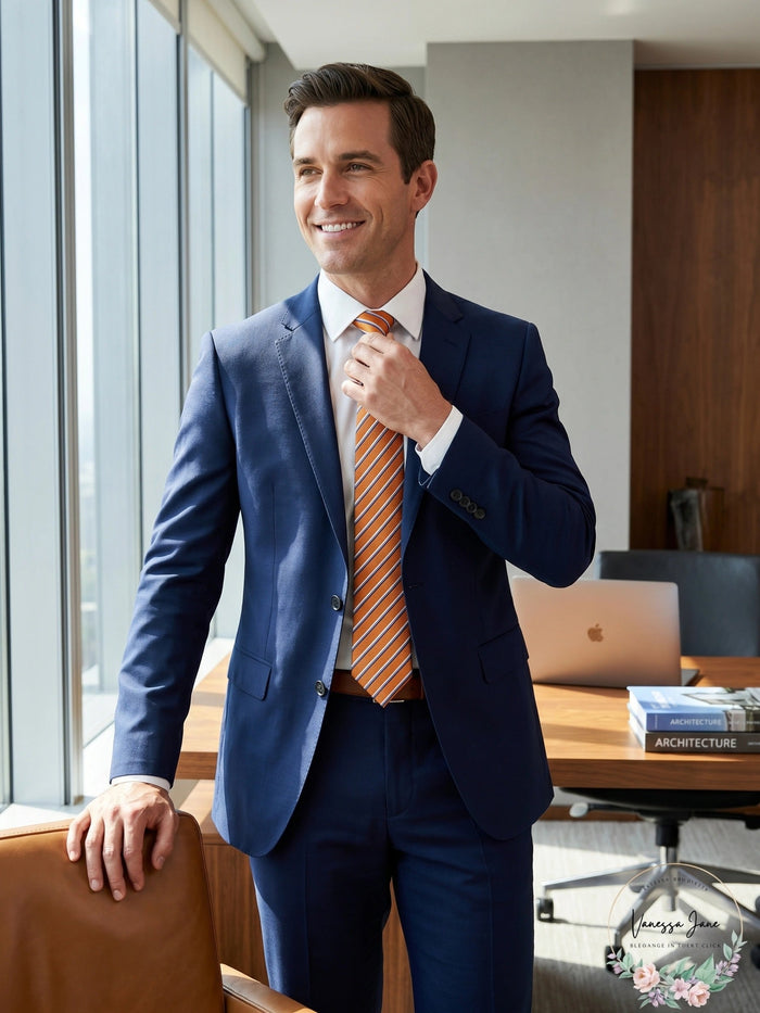 Dockers Big Boys Striped Necktie, Orange by Vanessa Jane