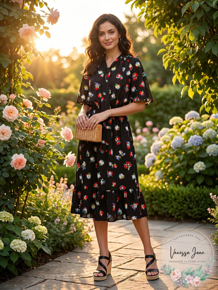 Lauren Ralph Lauren Floral Print Crepe Dress, Size 4 by Vanessa Jane
