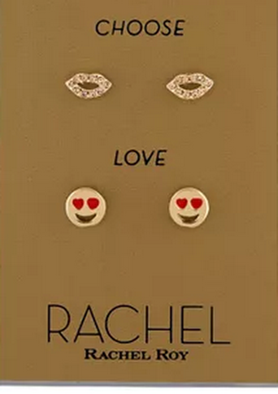 RACHEL Rachel Roy Mixed-Tone 2-Pc. Set Pavé Love Stud Earrings by Vanessa Jane