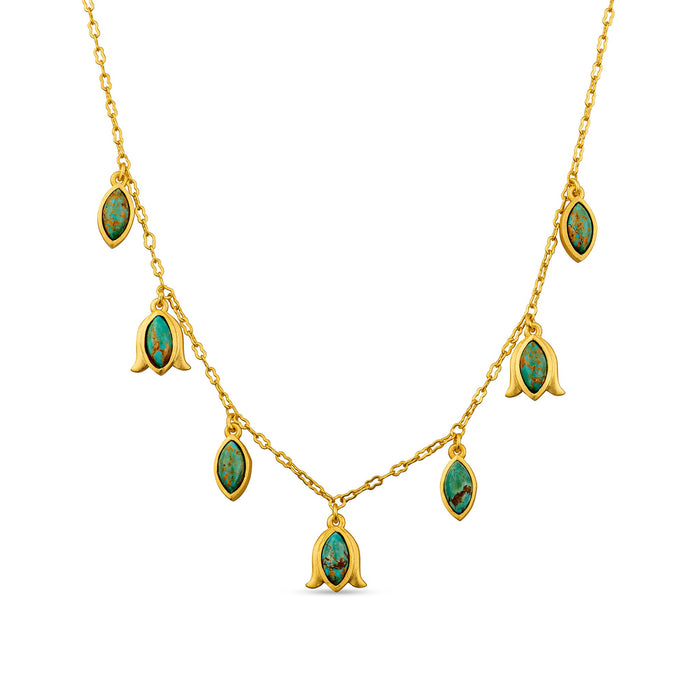 Verona Tulip Necklace - Turquoise by Christina Greene