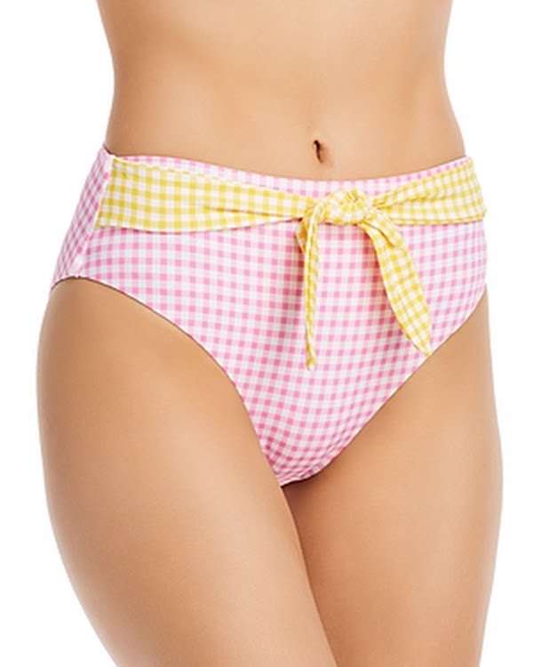 Aqua Swim Printed High Leg Bikini Bottoms by Vanessa Jane