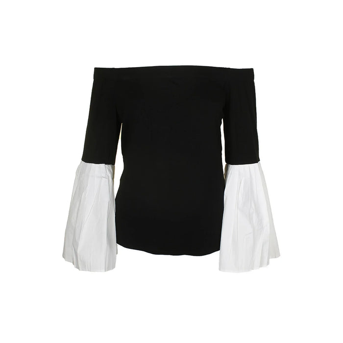 Vince Camuto Rich Black Colorblocked Off-the-Shoulder Top, XS by Vanessa Jane