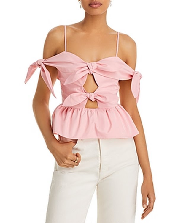 Fore Knot Trim Cutout Top, Size Small by Vanessa Jane
