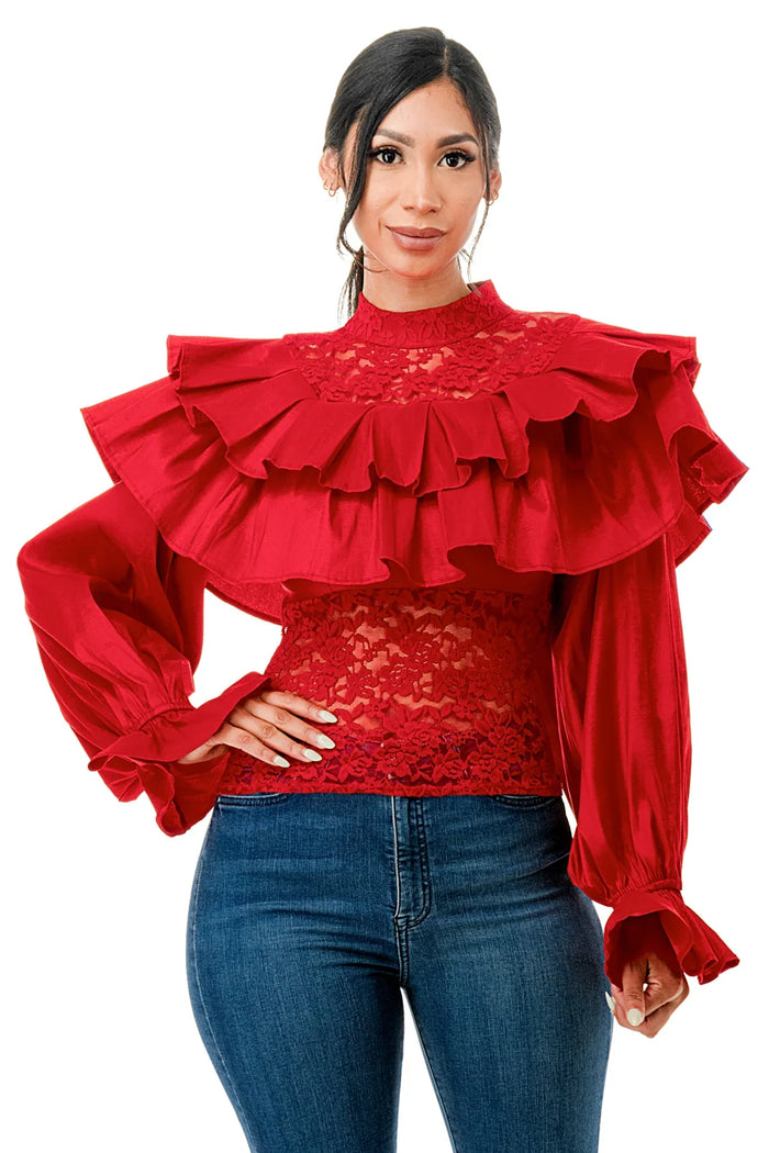 Mock Neck Blouse by The House of Stylez
