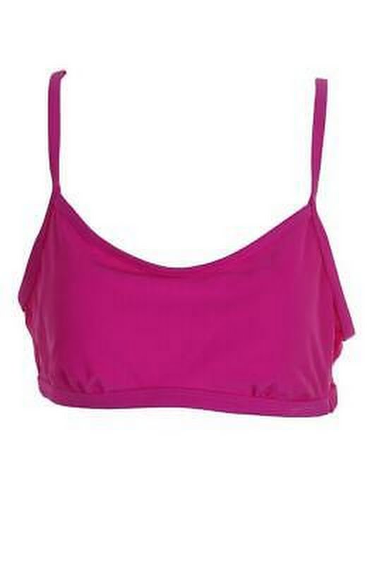 Gossip Pink Sporty Lattice-Back Bikini Top by Vanessa Jane
