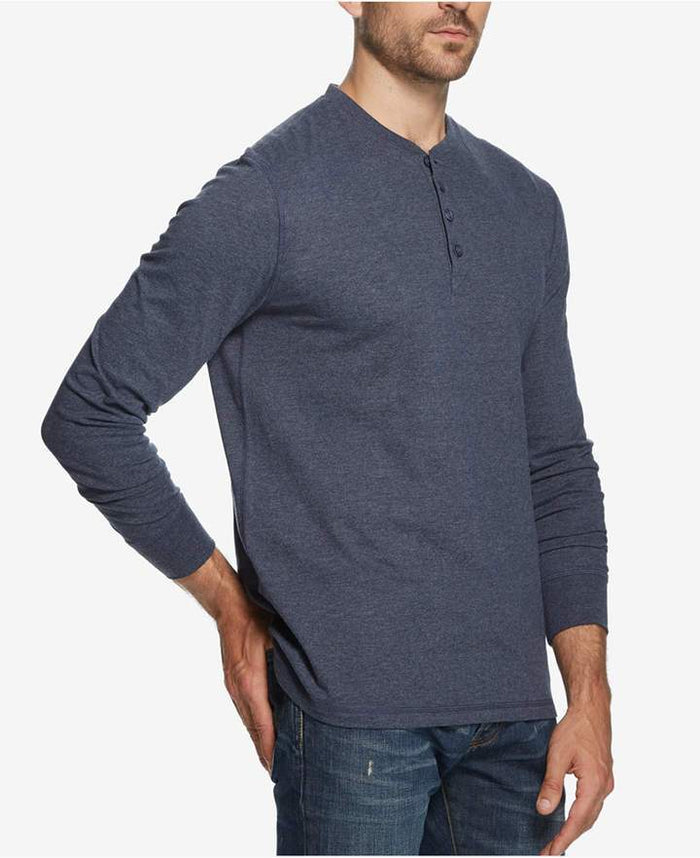 Weatherproof Vintage Mens Waffle Knit Henley, Navy, Size Small by Vanessa Jane