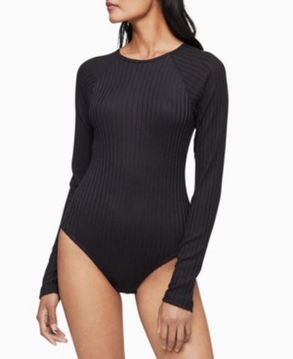 Calvin Klein Ribbed Lounge Bodysuit, Size Small by Vanessa Jane
