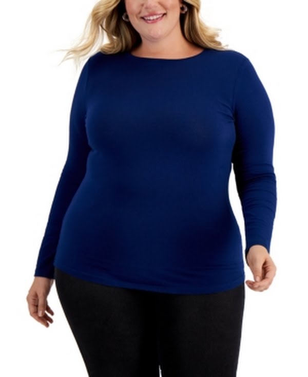 Aveto Juniors Plus Aveto Long Sleeve Crew Neck Tee by Vanessa Jane