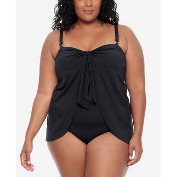 Lauren Ralph Lauren Plus Size Bandeau Flyaway One-Piece Swimsuit by Vanessa Jane
