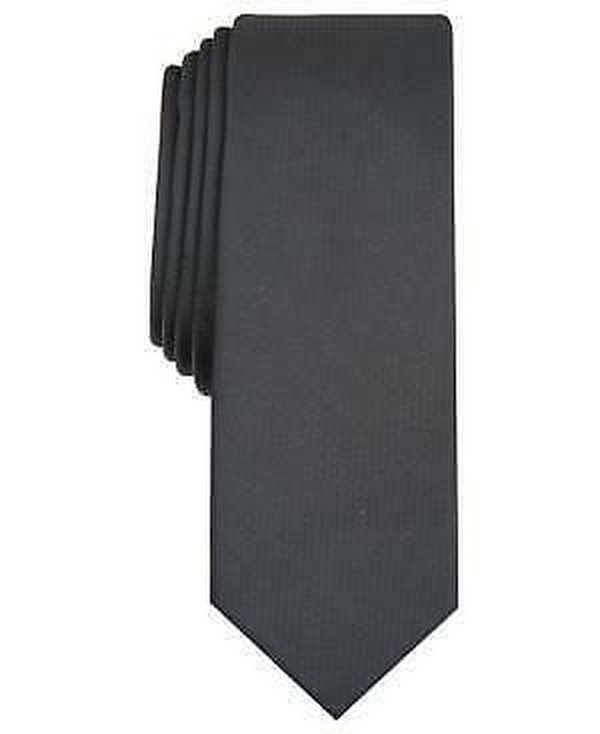 International Concepts Mens Diamond Solid Skinny Tie, Black, One Size by Vanessa Jane