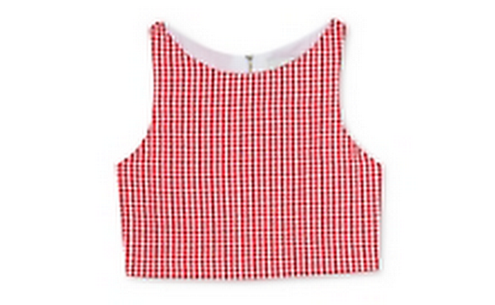 Rare Editions Girls Red Gingham Seersucker Top, Size 7 by Vanessa Jane