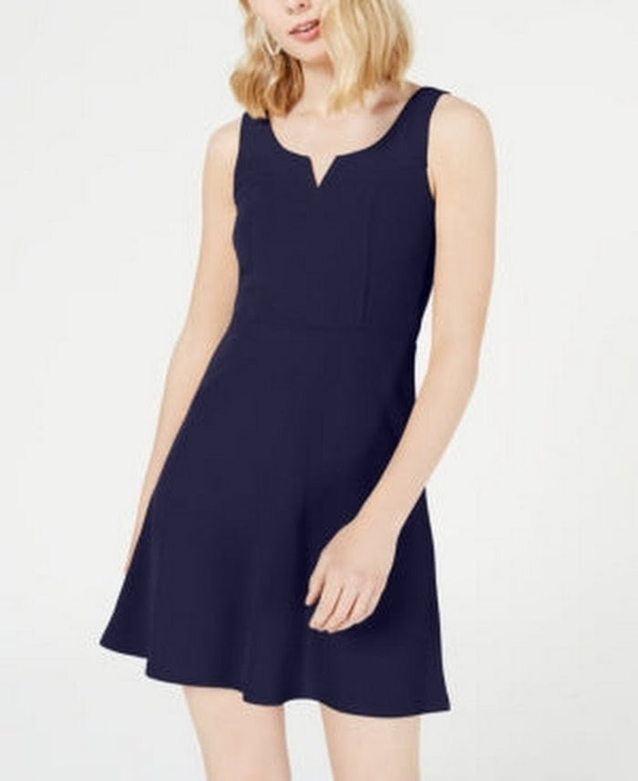 Planet Gold Womens Juniors Knit Notch Front Casual Dress, Size Medium by Vanessa Jane