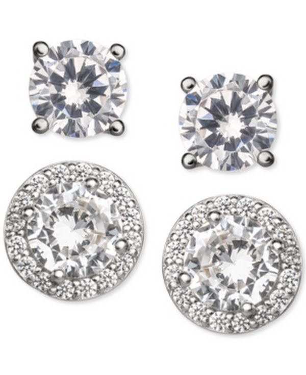 Giani Bernini 2-PC. Set Cubic Zirconia Solitaire & Halo Stud Earrings in Sterlin by Vanessa Jane