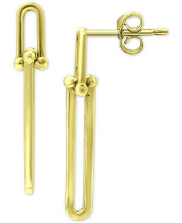 Giani Bernini Paper Clip Link Drop Earrings, Gold Over Silver by Vanessa Jane