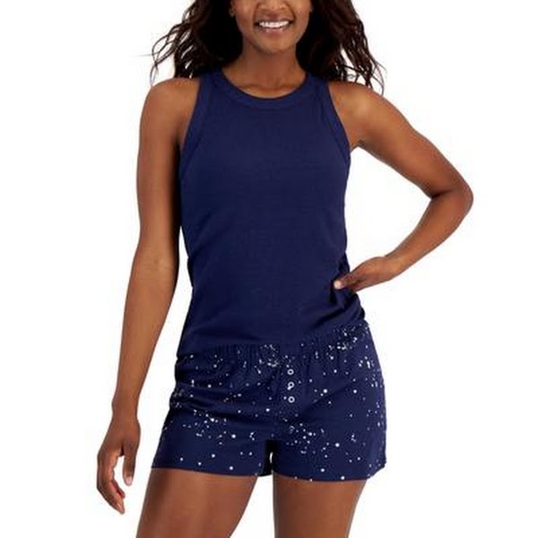 Jenni Womens High-Neck Pajama Tank Top by Vanessa Jane