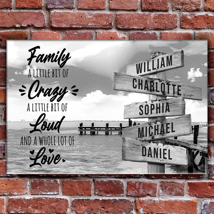 A Lot of Love Family Names Sign by Tailored Canvases