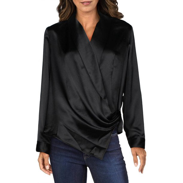 Alfani Draped Faux-Wrap Blouse by Vanessa Jane
