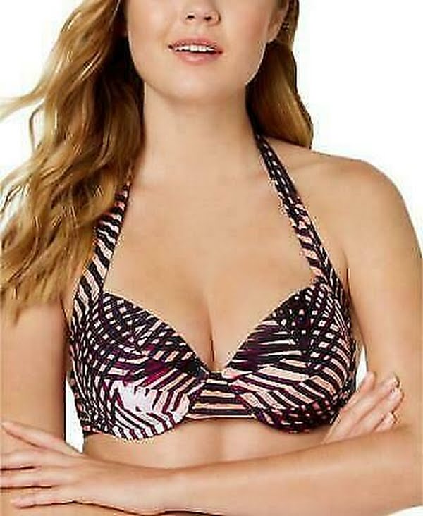 Calvin Klein Womens Printed Underwire Bikini Top by Vanessa Jane