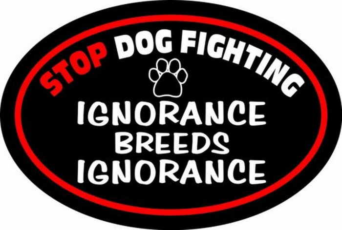 Oval Shaped Pet Magnets: STOP DOG FIGHTING (Dogs) | Cars, Trucks, Refrigerators by Vanessa Jane