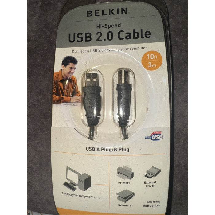 Belkin Hi-Speed USB 2.0 Cable, 10 ft, A-Plug to B-Plug by Price Is Right Miami