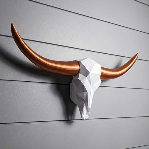 ADG42 Low-Poly Large Steer Skull and Horns | Wall Decor by Active Doodie Gear®