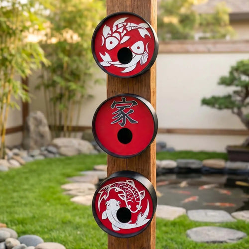 ADG42 Zen Birdhouses | Koi Pond Inspired with Easy Maintenance Clean Out by Active Doodie Gear®