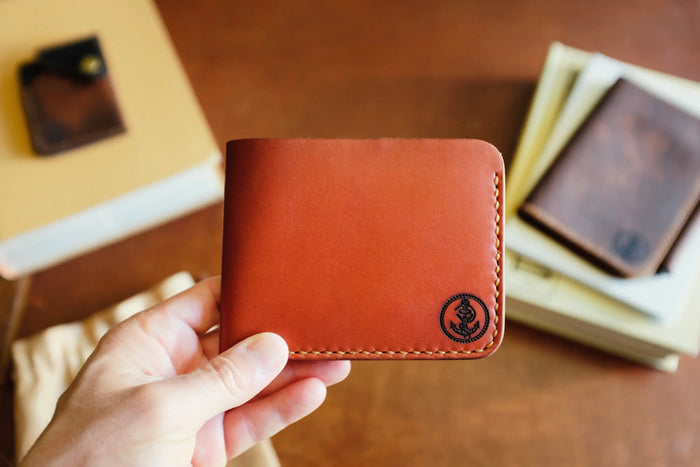 Admiral Wallet - Handmade Full-Grain Leather Bifold by Zerodamage Sahara Case LLC