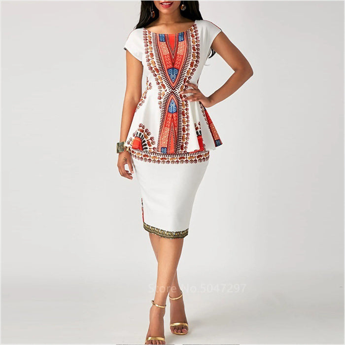 African Dashiki Top And Skirt by Duma Mbili LLC