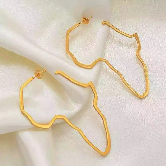 African Map Outline Drop Earrings by Duma Mbili LLC