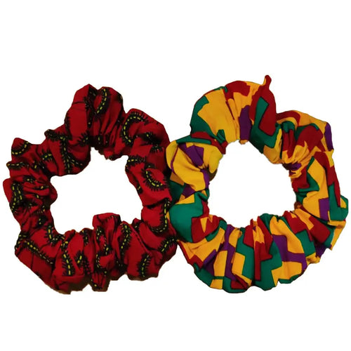 African Print Hair Scrunchies by Duma Mbili LLC