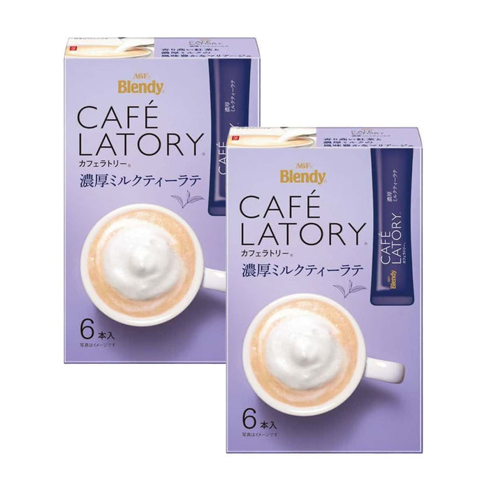 AGF Blendy Cafe Latory Rich Milk Tea Latte 6 Sticks x 2 Boxes by Nava Beauty