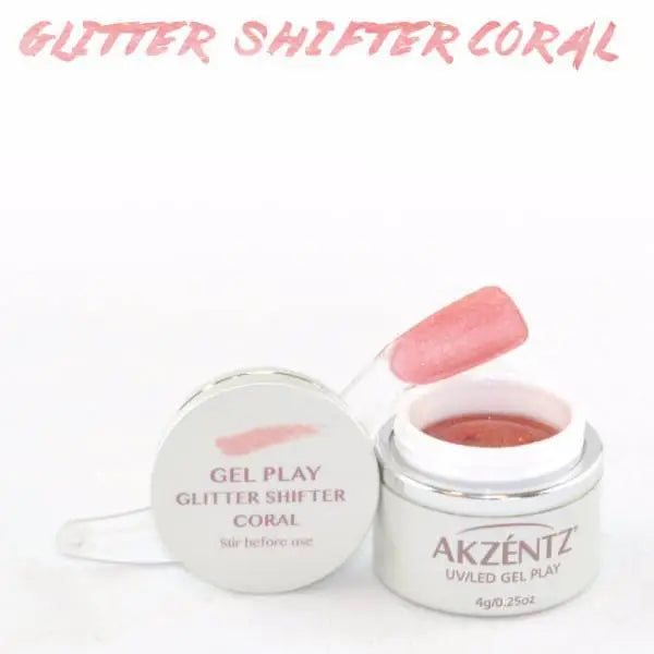 Akzentz Gel Play - Glitter Shifter Coral by The Nail Hub