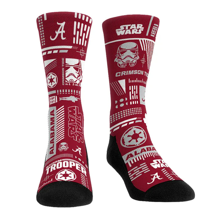 Alabama Crimson Tide - Star Wars - Stormtrooper Pattern by Rock 'Em Socks