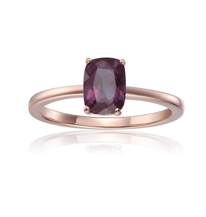 Alexandrite Cushion Solitaire Ring by Fine Color Jewels