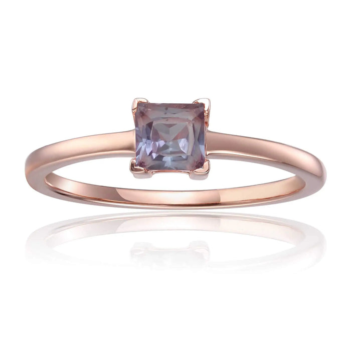 Alexandrite Square Solitaire Ring by Fine Color Jewels