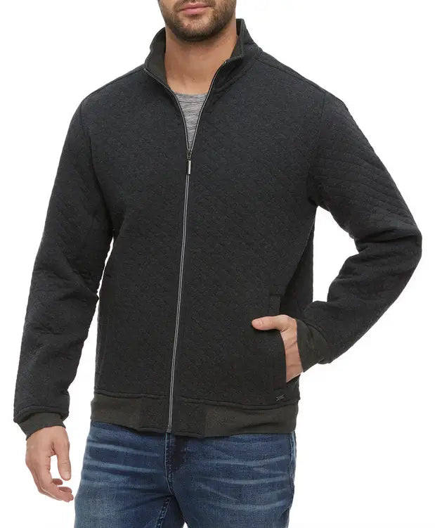 Alloway Quilted Full Zip Jacket - Charcoal by Boutique 23