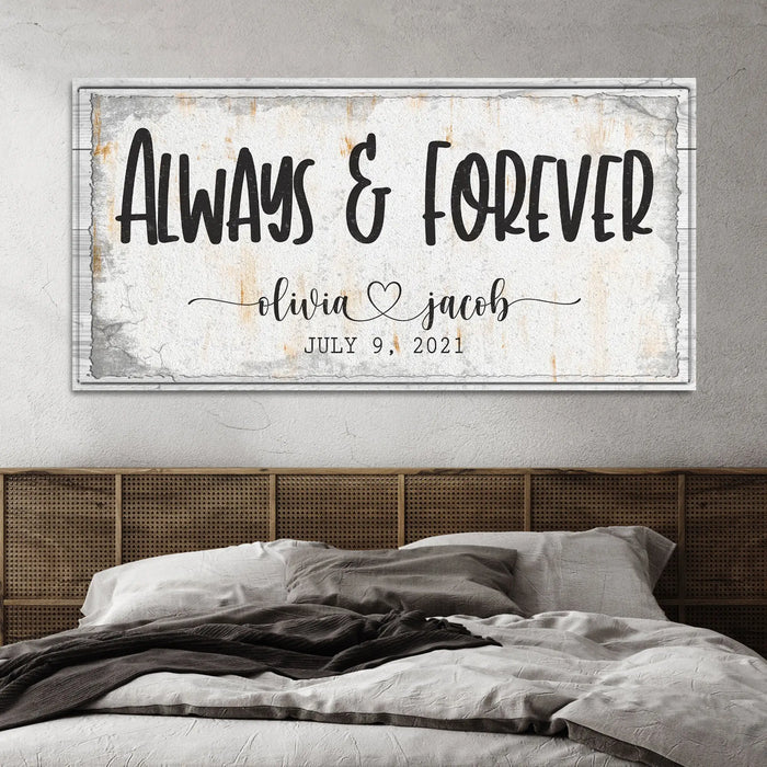 Always And Forever Couple Sign by Tailored Canvases