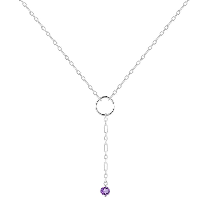 Amethyst Drop Necklace by Fine Color Jewels