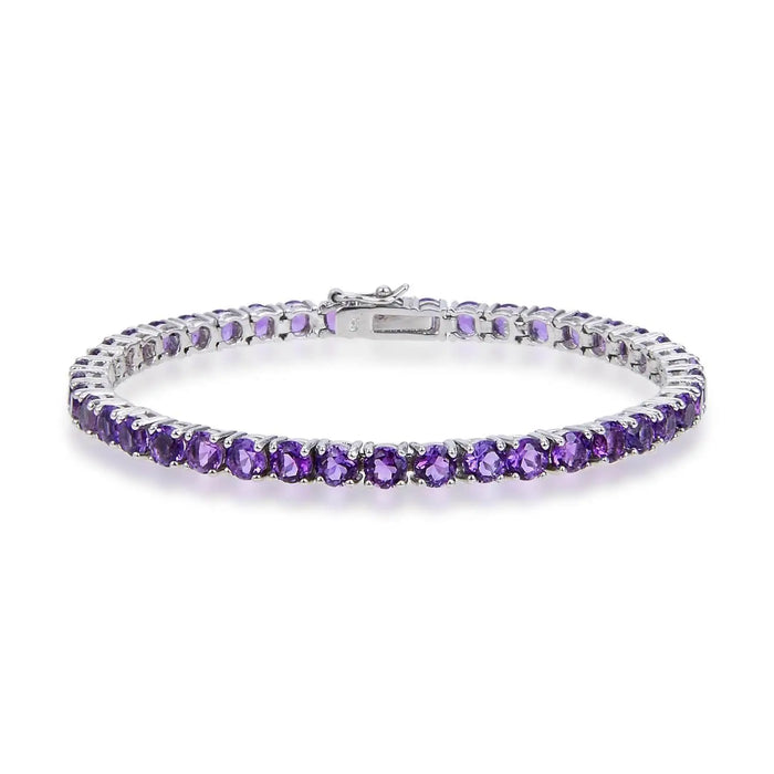 Amethyst Round Tennis Bracelet by Fine Color Jewels