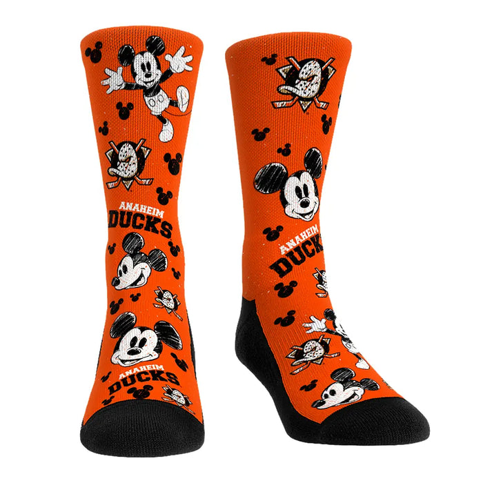 Anaheim Ducks - Disney - Mickey Sketch by Rock 'Em Socks