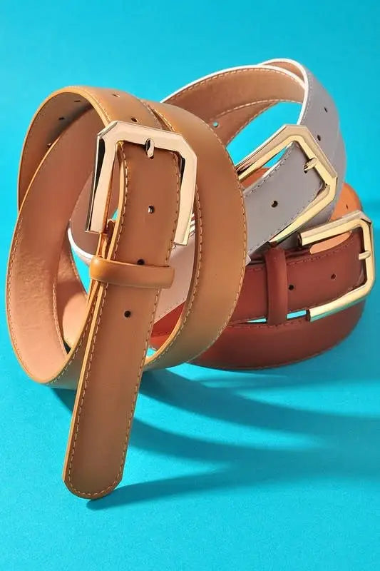 Angled Buckle Lux Belts by Boutique 23