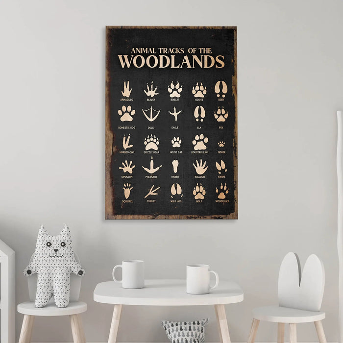 Animal Tracks Of The Woodlands Sign II by Tailored Canvases
