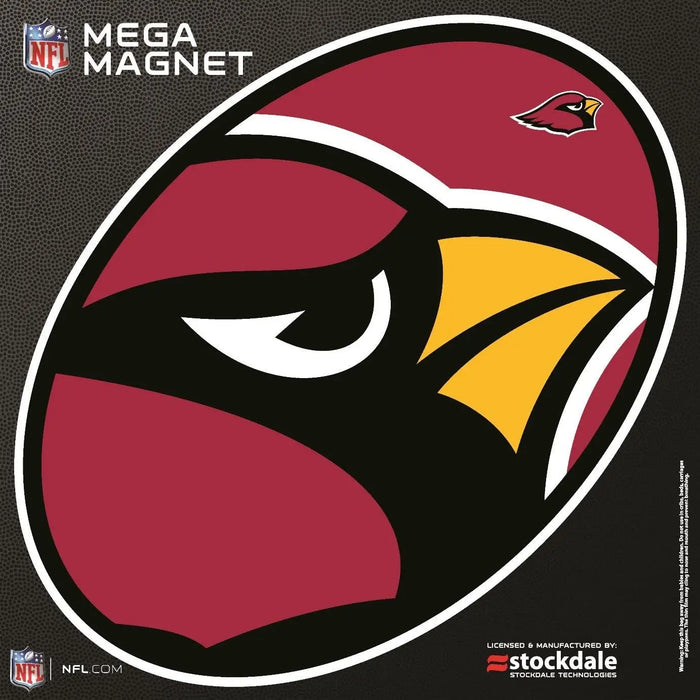 Arizona Cardinals MEGA Style Logo 12" Magnet Heavy Duty Auto Home NFL Football by Fielders Choice
