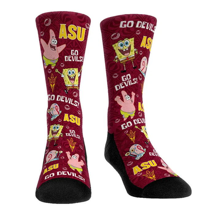 Arizona State Sun Devils - SpongeBob SquarePants Characters All-Over by Rock 'Em Socks