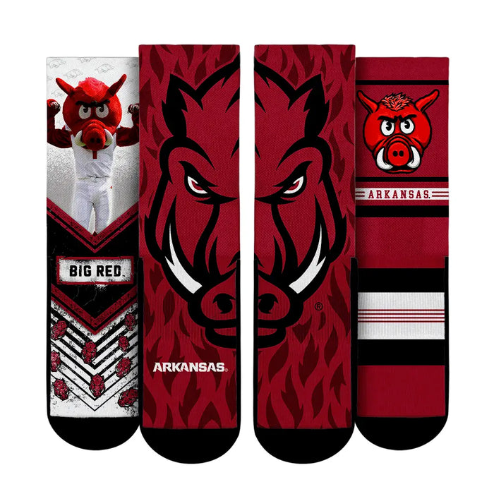 Arkansas Razorbacks - Mascot 3-Pack by Rock 'Em Socks