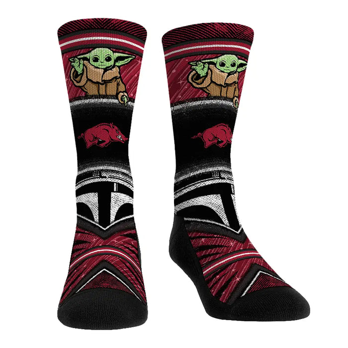 Arkansas Razorbacks - Star Wars - Grogu Intergalactic Fan by Rock 'Em Socks