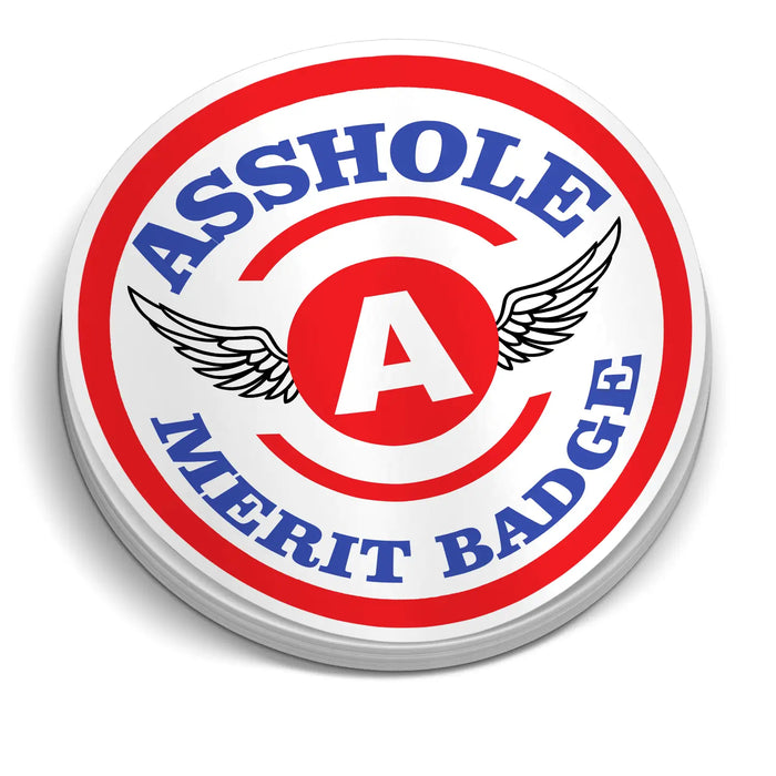 Asshole Merit Badge 5 Inch Decal by Armed American Supply