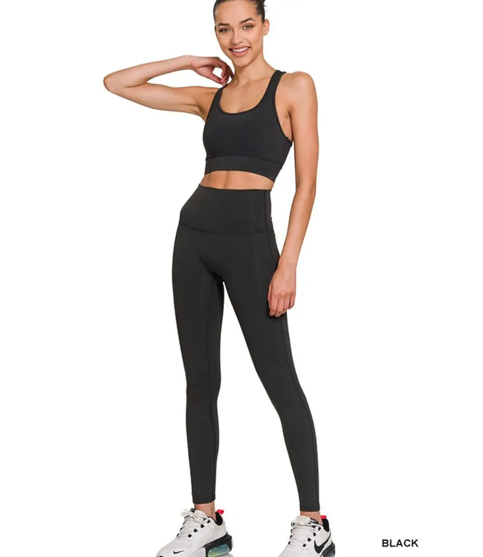 Athletic Racer Back Tank Top - Black by Boutique 23