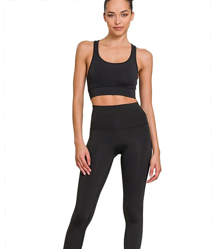 Athletic Racerback Scoop Neck Tank - Black by Boutique 23